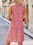 Women's V Neck Sleeveless Floral Casual Tunic Dress