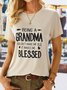 Casual Short Sleeve Round Neck Printed Top T-Shirt