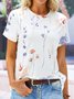 Jersey Loose Floral Casual T-Shirt