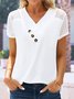 Casual V Neck Buttoned Shirt