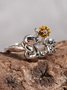 Mother's Day Elephant Sunflower Diamond Ring Holiday Gift Jewelry