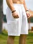 Men's Linen Shorts Multi-Pocket Tie Cargo Pants