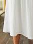 Lace Cotton And Linen Casual Pockets Plain Dress