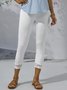 Plain Lace Casual Cropped Pants