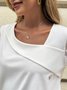 Casual Asymmetrical Neck Buttoned Mesh Shirt