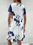 Jersey Casual Floral V Neck Dress