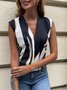 Abstract Stripes V Neck Printing Tank Top