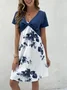 Jersey Casual Floral V Neck Dress