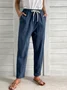 Loose Cotton Solid Casual Pants