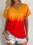 Ombre Notched Casual Shirt