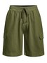 Men's Linen Shorts Multi-Pocket Tie Cargo Pants