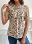 Geometric Lace Short Sleeve Crew Neck Casual Tunic Shirt