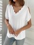 V Neck Devore Loose Casual Shirt