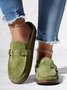 Women Soft Sole Casual Comfy Leather Slip On Sandals