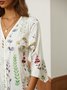 Wrap Casual Loose Floral Shirt