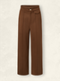 Women's Casual Plain Long Loose Woolen Straight Pants