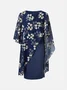 Women Floral Crew Neck Half Sleeve Comfy Elegant Midi Dress