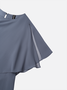 Women Plain V Neck Half Sleeve Comfy Elegant Top With Pants Two-Piece Set