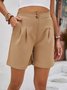 Casual Plain Natural Shorts