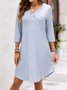 Women Striped V Neck Short Sleeve Comfy Casual Short Dress