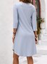 Women Striped V Neck Short Sleeve Comfy Casual Short Dress