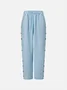 Casual Plain Ankle Pants Pant