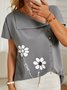 Buttoned Floral Short Sleeve Plus Size Casual Tops