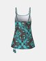 Sexy Ruched Ethnic Print Tankini Plus Size