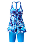 Casual Abstract Printing V Neck Tankinis Two-Piece Set