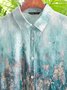 Casual Long sleeve Shirt Collar Printed Tunic Blouse