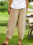 Plain Autumn Linen No Elasticity Loose Wide leg pants Cotton H-Line Regular Casual Pants for Women