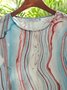 Women's Printed Crew Neck Blend Cotton Long Sleeve Casual Tunic Top