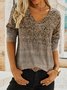 Ethnic Long Sleeve V Neck Casual Sweatshirt