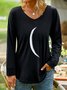 Plain Summer Casual Micro-Elasticity Long sleeve Fit Crew Neck Regular H-Line Tunic T-Shirt for Women