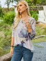 Floral Print Crew Neck Casual Long Sleeve T-Shirt