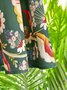 Sleeveless Floral-Print Casual Weaving Dress