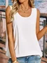 Sleeveless Cotton-Blend T-shirt