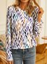 Geometric Printed Casual Long-sleeve T-shirt