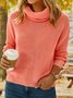 Long Sleeve Plain Casual Sweater
