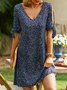 Floral Summer Casual Natural Lightweight Daily Loose T-Shirt Dress H-Line Dresses for Women