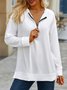 Long Sleeve V Neck Casual Solid Sweatshirt