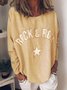 Round Neck Long Sleeve Letter Tunic Top