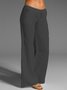 Women's Linen Casual White Solid Pants