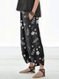 Casual Floral Print Cotton Pant With Pockets