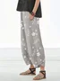 Casual Floral Print Cotton Pant With Pockets