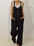 Casual Women Sleeveless Overall Jumpsuit
