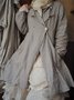 Gray Casual Lapel Long Sleeve Trench coat
