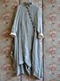 Vintage Casual Light Grey Cotton Daily Long Dress