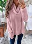 Women Casual Plus Size Tops Tunic Cowl Neck Sweater