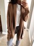 Plus Size Casual Pockets Knitted Long Sleeve Solid Jacket